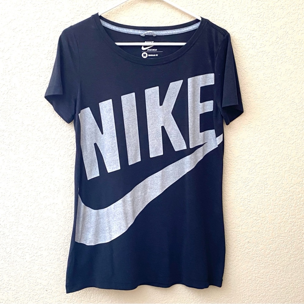 Nike Gray & White Logo T-Shirt